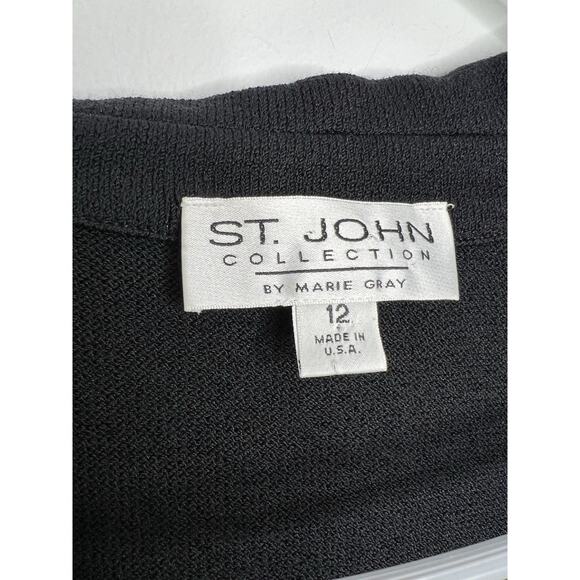 St. John Collection by Marie Gray Womens Black White Sweater Size 12 READ - Picture 8 of 9